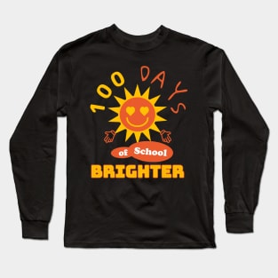 100 Days of School Brighter with Sun Long Sleeve T-Shirt